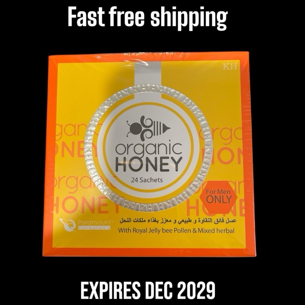 Organic Honey infused with Natural Jelly, Honey Bee Pollen 24 Sachets